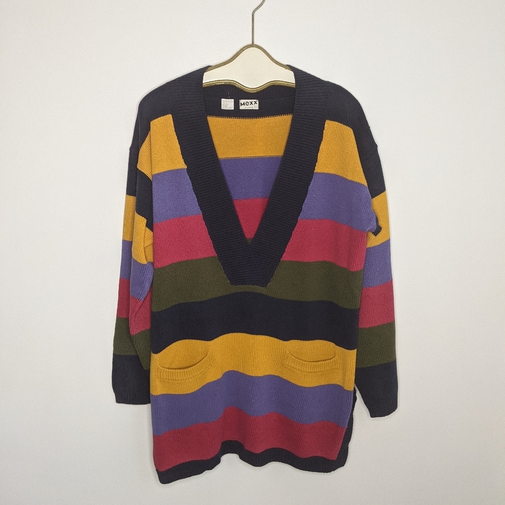 Striped Long Sweater - Size L